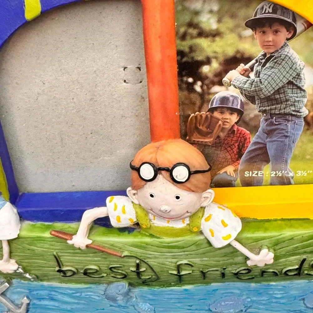 Best Friends Sailboat 3D Resin Picture Frame‎ Nautical Kids Boys Room Decor